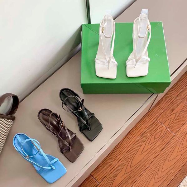 

fashion designer heels strap with high heel square fine sandals is a must for girls in summerincluding boxes 04, Black