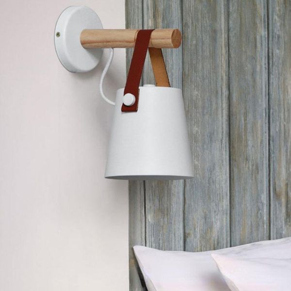 

wall lamp modern bedroom bedside creative wooden led study living room balcony light corridor aisle lights belt