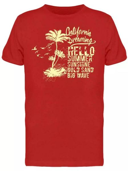 

cali summer palm island men's tee -image by shutterstock, White;black