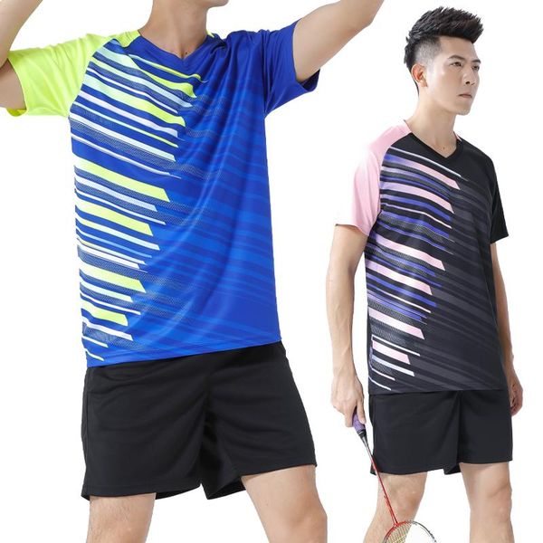 

man badminton suits volleyball team running training print shirts shorts tennis suit quick dry breathable sets