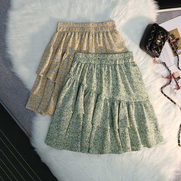 

flowers mini korean fashion high tail vintage spring herf summer women's clothing smoking vetement femme 2021, Black