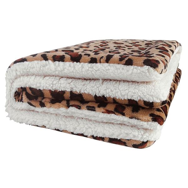 

cat beds & furniture keep warm foldable sleeping flannel gift universal portable leopard print pet mat dog cushion washable bed pad home