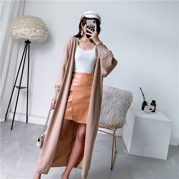 

sweaters casual female autumn open front long sleeve sweater with pocket sunscreen cardigan style loose coat, White;black