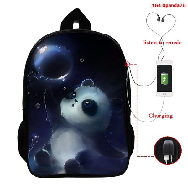 

backpack 2021 panda 3d print school bag for teens boys girls animal printing primary student casual lamochila men bookbag