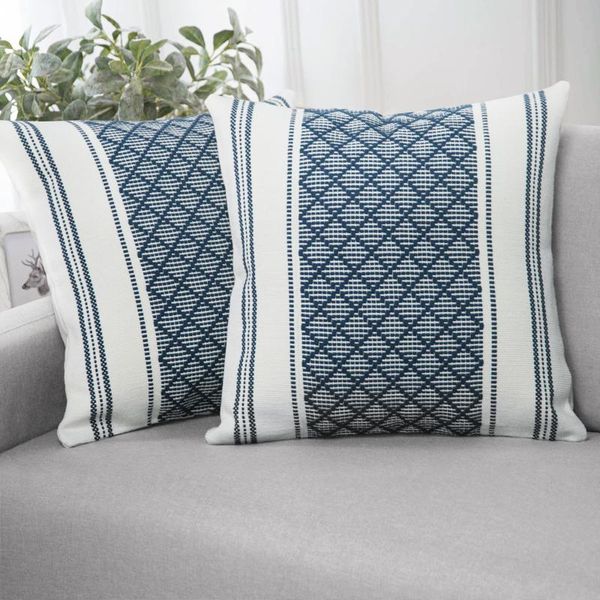 

cushion/decorative pillow boho throw cover cotton hand-woven farmhouse cover, used in sofa, living room and bedroom