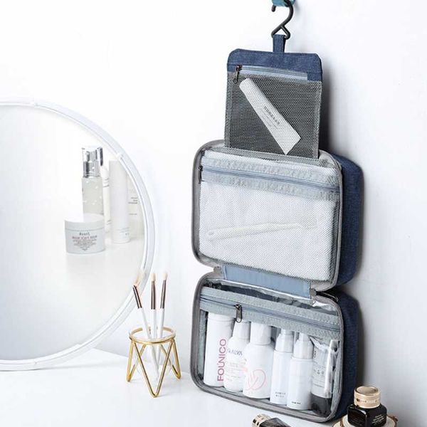 

cosmetic bags & cases portable waterproof makeup bag for women hanging toiletry zipper pouch man travel organizer