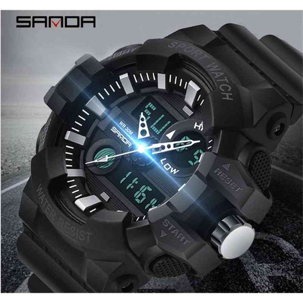 

sanda electronic watch tactical soldier men's multifunctional sports waterproof nightlight outdoor student