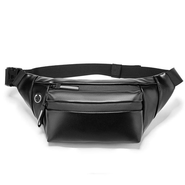 

soft pu leather waist packs for men women 2021 fashion man belt bags black fanny pack waterproof chest bag