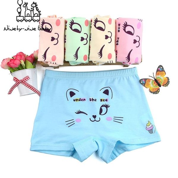 

panties 5pcs/lot children adorable cartoon cat boxer short girls comfortable underwear underpant young briefs, Camo