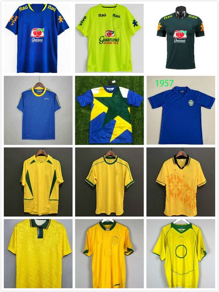 

retro brasil ronaldo soccer jersey 1991 1994 1998 1957 1988 2000 2002 2004 2006 2010 bebeto romario ronaldinho return football shirt rivaldo, Black;yellow