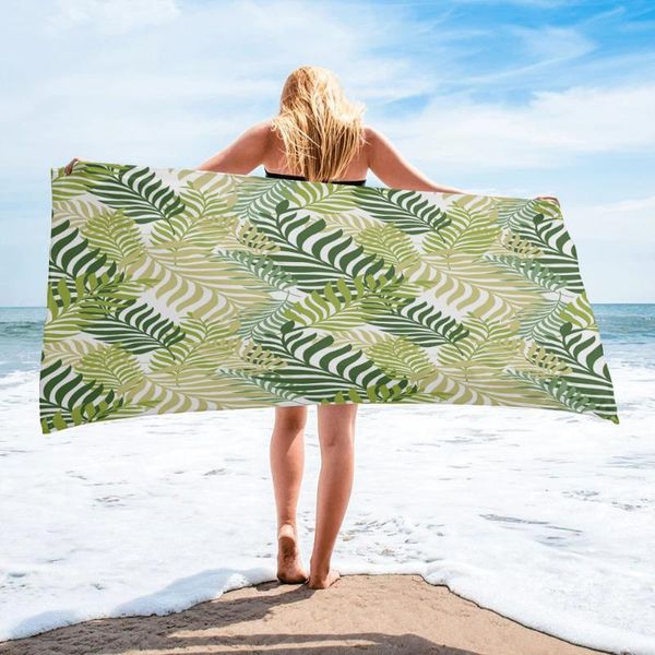 

towel plant green leaf art bath camping bathroom accessories face microfiber beach