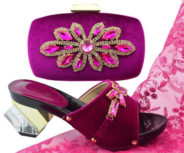 

ladies italian leather shoe and bag set fuchsia color with match 2021 nigerian shoes for qsl006 dress, Black