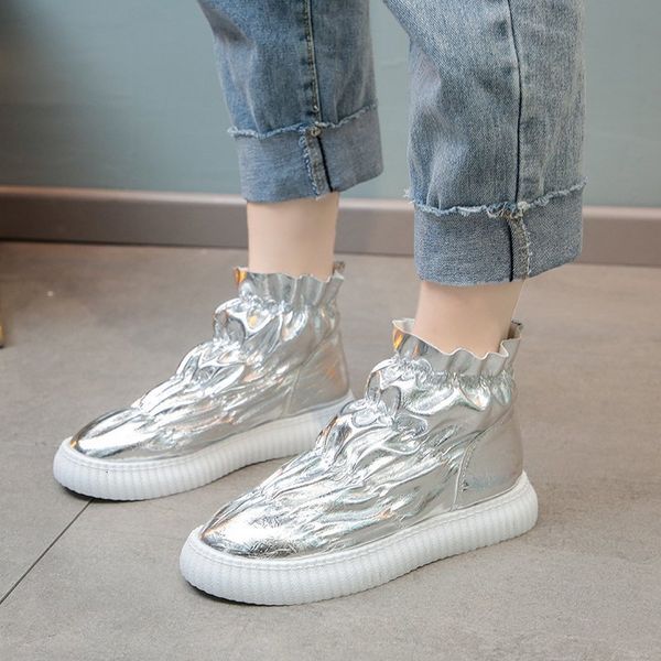 

boots women winter snow warm flat plus size platform slip on ladies shoes leather fur black ankle female