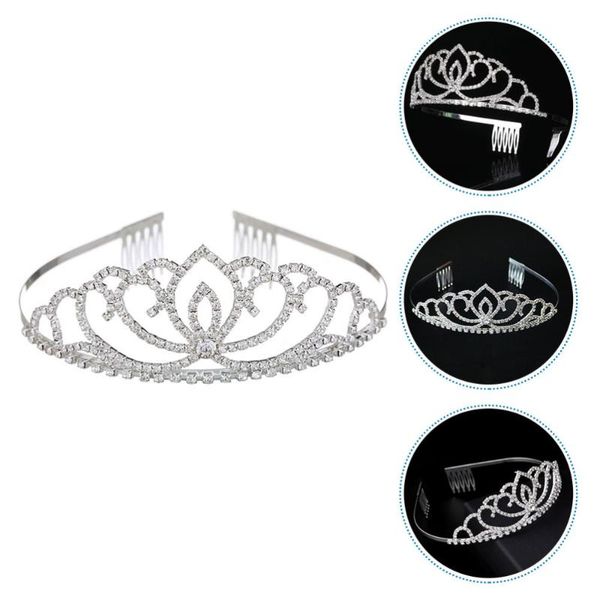 

hair brushes crystal tiara crown for girls elegant with combs women's headband, Silver