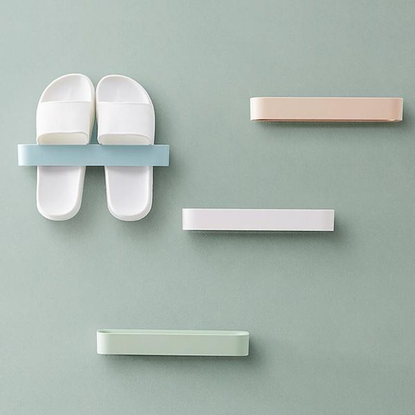 

simple space-saving slippers rack folding wall-mounted shoes shelves plastic hanging home bathroom tools clothing & wardrobe storage