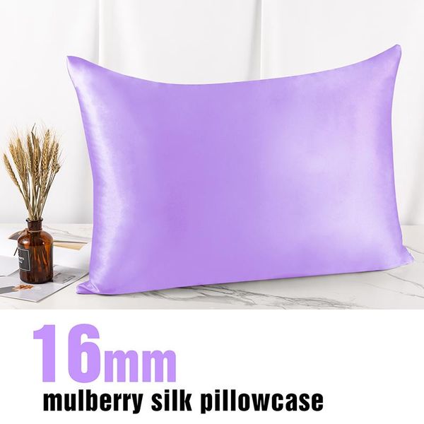 

pillow case purple cover pillowcase silk invisible zipper bedding decor design home textile queen size 50.8x76.2cm