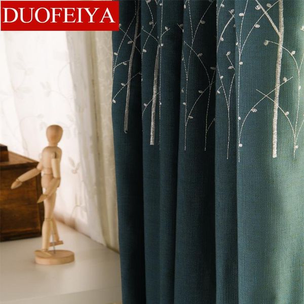 

american pastoral cotton and linen embroidered bay window shade curtains fashion voile for bedroom living room curtain & drapes