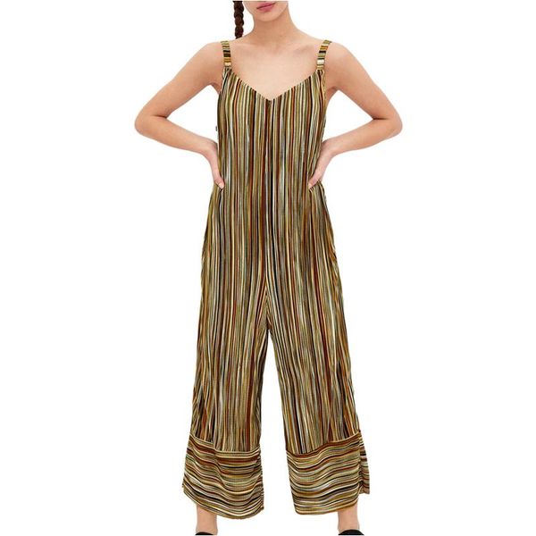 

women's jumpsuits & rompers nymph camisole jumpsuit 2021 summer women ankle-length pants bodysuits striped fashion higt waist womens, Black;white