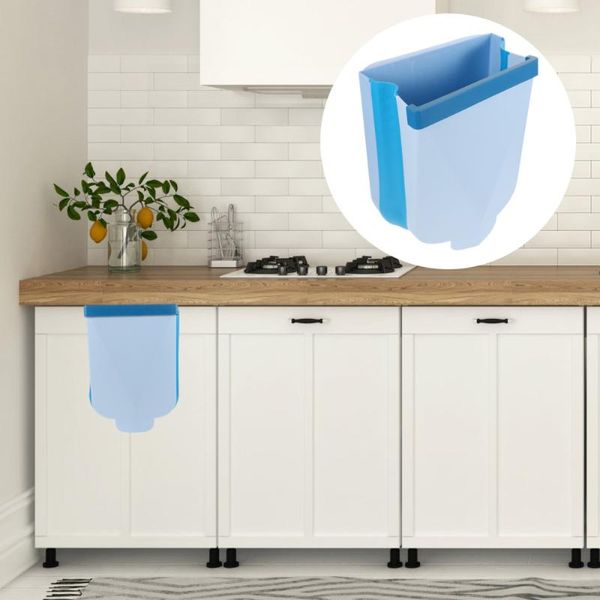 

waste bins 1pc creative wall mounted folding trash can garbage durable holder