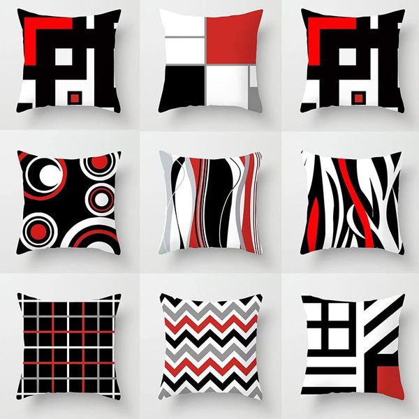 

cushion/decorative pillow modern simple red abstract geometric cover home sofa art cushion pillowcase decor car cute case