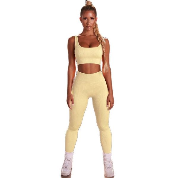 

yoga outfit seamless 2pcs sportswear women gym legings running pants sports bra suits set fitness clothing workout tank top