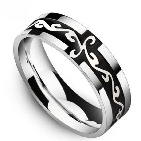 

cluster rings silver ring mens stainless steel black steampunk fashion glamour hip hop gifts for male accessories wholesale, Golden;silver