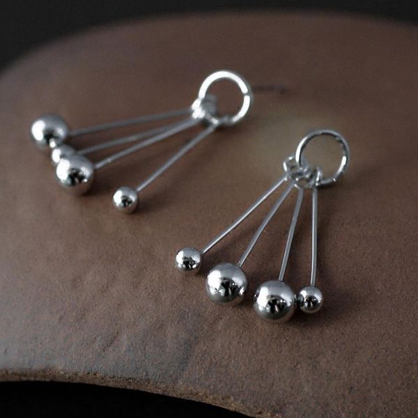 

dangle & chandelier fashion jewelry metal bead earrings simply design silvery plating drop for girl lady gifts, Silver