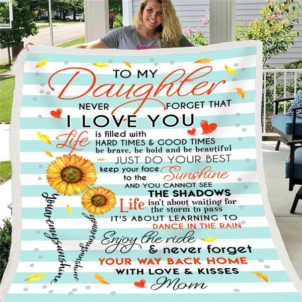 

blankets german/french/spanish letter blanket fleece to my daughter son air mail positive encourage and family love gift