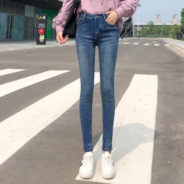 

2011NEW Women Stretch High Waist Classic Retro Jeans Lady Plus Size 38 40 Skinny Pants Push Up Leggings Mom Jeans Pencil Trousers, Black