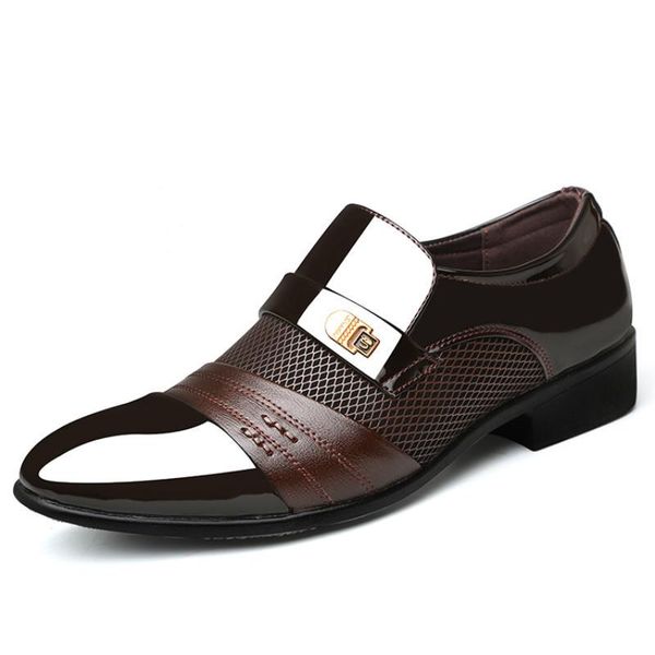 

dress shoes 2021 male leather wedding brown men 45 business youth 46 england 47 trend zapatos hombre de formal italian fashion, Black