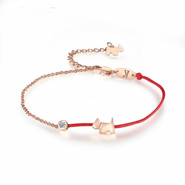 

link, chain zodiac dog lucky red rope bracelet the chinese lovers, Black