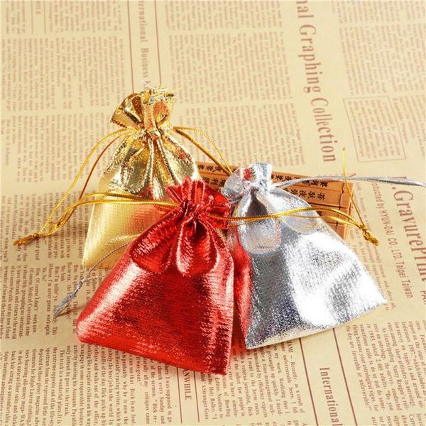 

gift wrap gold silver cloth bag red bunch pocket jewelry storage home garden festive party supplies 1