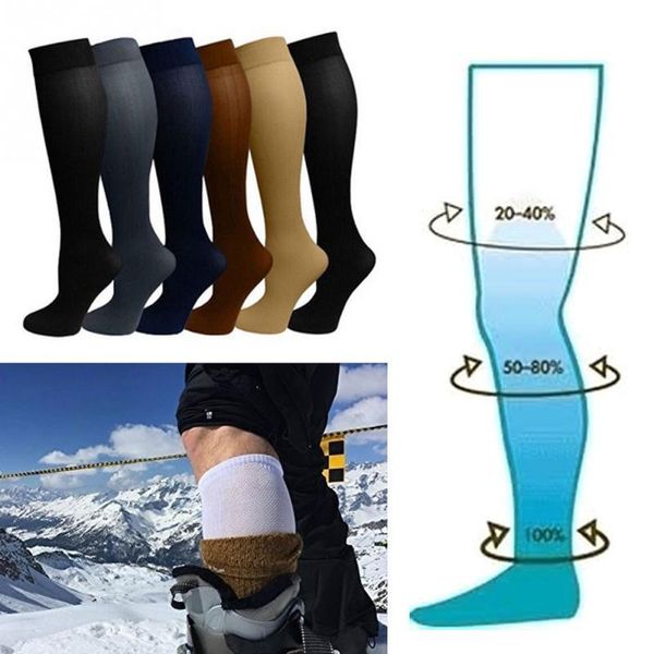 

compression socks women men pressure varicose veins leg relief pain knee high stockings 1pair men's, Black