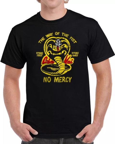 

cobra kai strike no mercy karate kid inspired movie t shirt, White;black
