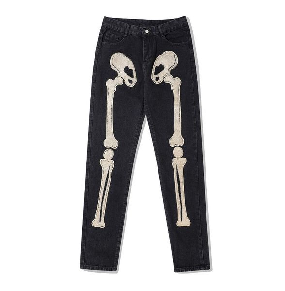 

men's jeans kiryaquy classic embroidered jeans, cotton comfortable, informal, s-xl # a195, Blue