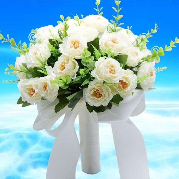 

wedding bouquet handmade artificial flower rose buque casamento bridal for decoration ramos de novia decorative flowers & wreaths