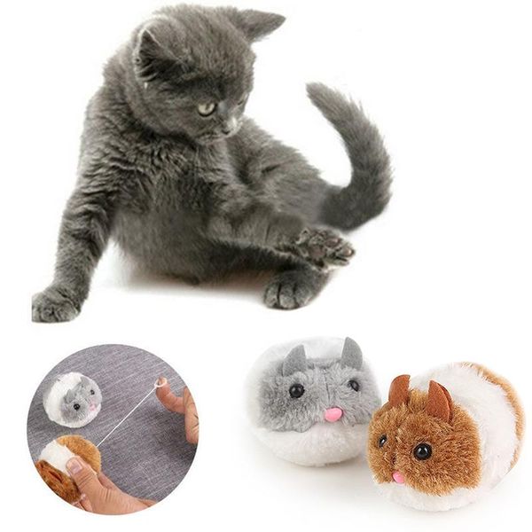 

cat toys snailhouse cute plush fur toy shake movement mouse pet kitten funny rat safety little interactive gift