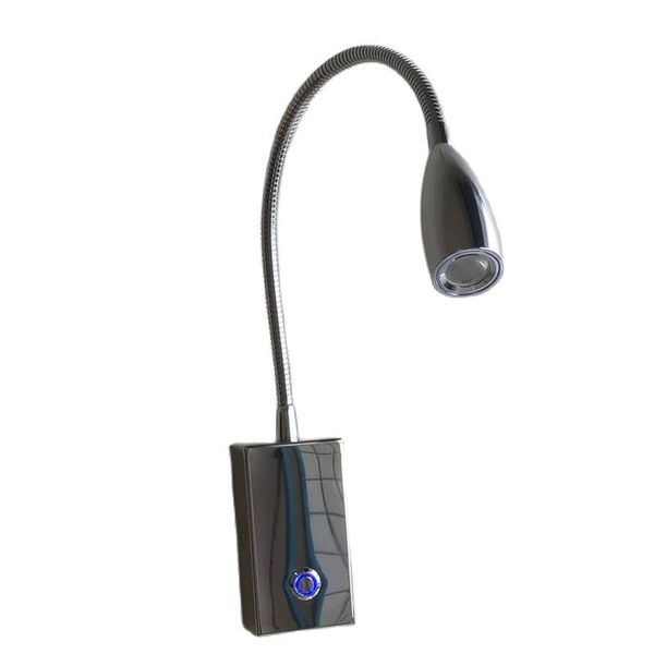 

ch wall lights dimmable lamp with blue mood light touch on/off/dim directional spotlight focusing lens 3w led for bedroom camper boats