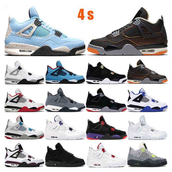 

2021 mens basketball shoes 4s jumpman 4 university blue black cat fired red white cement cool grey men trainer sport sneakers outdoordcro
