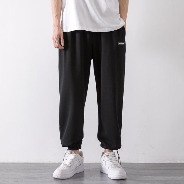 

men's pants casual simple spring and summer thin loose solid color early korean trend drop feeling straight, Black