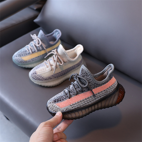 

2021 new autumn children shoes boys girls casual shoes fashion breathable knitting soft bottom non-slip kids sneakers, Black