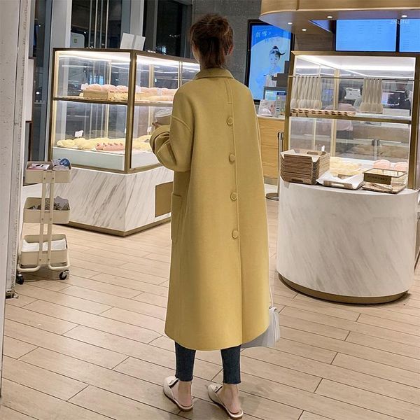 

jacket women coat winter wool overcoat women's veste manteau femme, Black