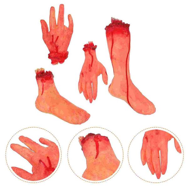 

decorative objects & figurines 4pcs bloody broken hands and feet horror prop decor supplies