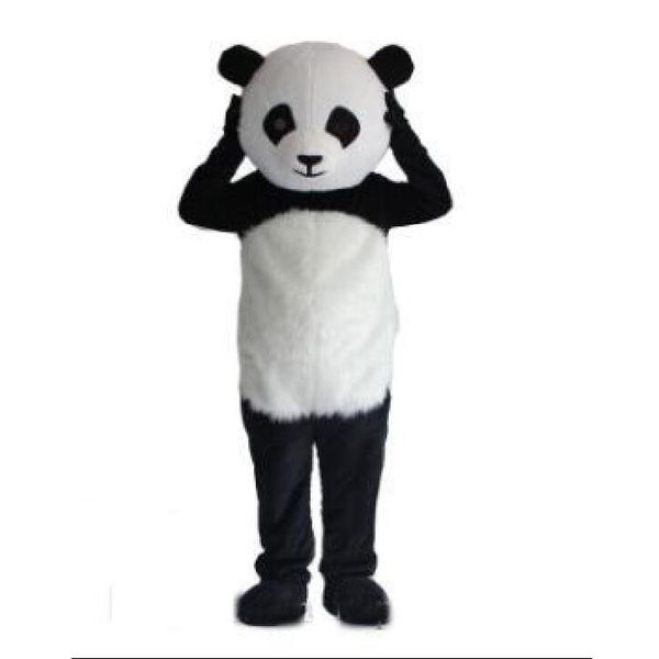 Costume della mascotte del panda gigante di Halloween Personaggio dei cartoni animati di alta qualità Personaggio a tema per adulti Carnevale di Natale Festa di compleanno Vestito operato