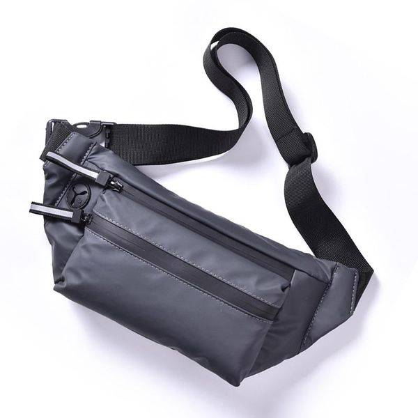 

card holders men waterproof waist bag black fashion travel outdoor chest pack casual crossbody nylon bum belt pouch 3 colors, Brown;gray
