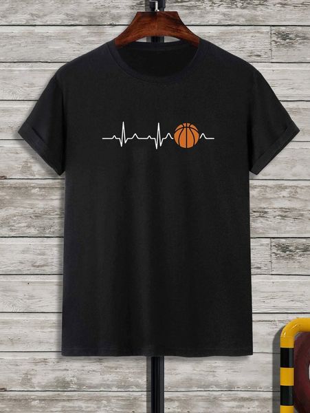 

men basketball print tee x4j6#, White;black