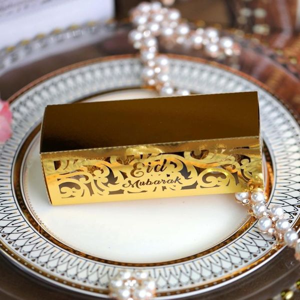 

50pcs eid mubarak hollow out chocolate boxes muslim ramadan party paper gift box gxma wrap