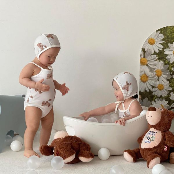 

summer swimsuit 2021 new children's south (with korea hat), White;black