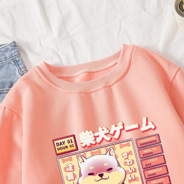

women's hoodies & sweatshirts spring cute japan style cartoon printed cotton hoody pullover kpop femme harajuku sweatshirt hooded for g, Black