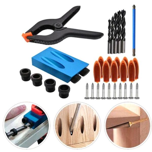 

professional drill bits inclined hole locator kit wood clamp fixture carpentry tool accessories durable for woodworking nds66